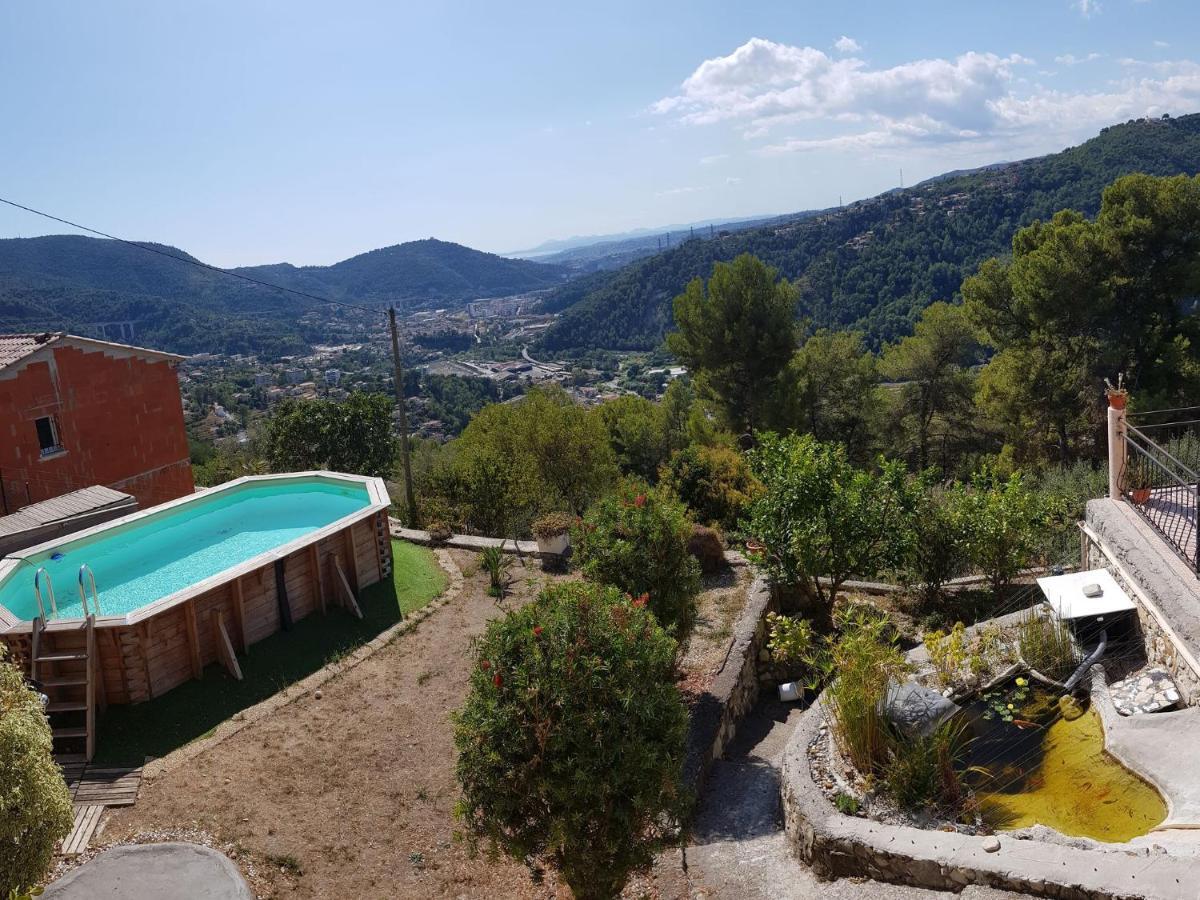 Le Chalet De La Pierreraie Cote D'Azur Piscine Terrasse Et Vue Mer Drap Eksteriør billede
